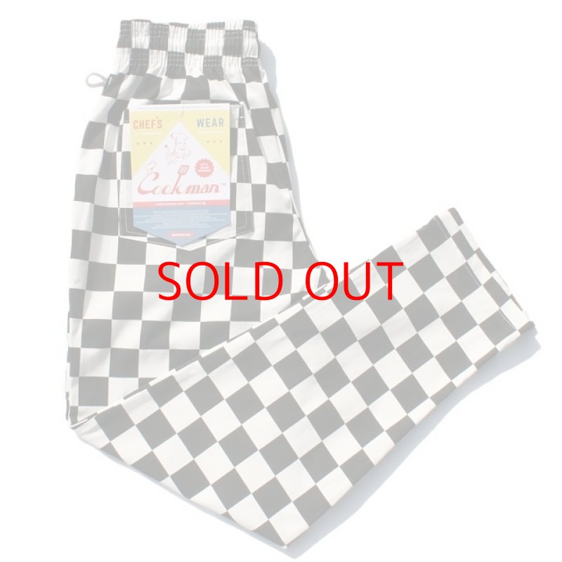 画像1: COOKMAN(クックマン)Chef Pants 「Checker」 /-BLK- (1)