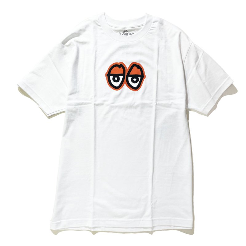 画像1: KROOKED（クルキッド）KROOKED EYES S/S TEE / -WHT- (1)