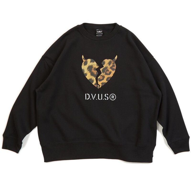 画像1: Deviluse(デビルユース) Leopard Crewneck(Black) (1)
