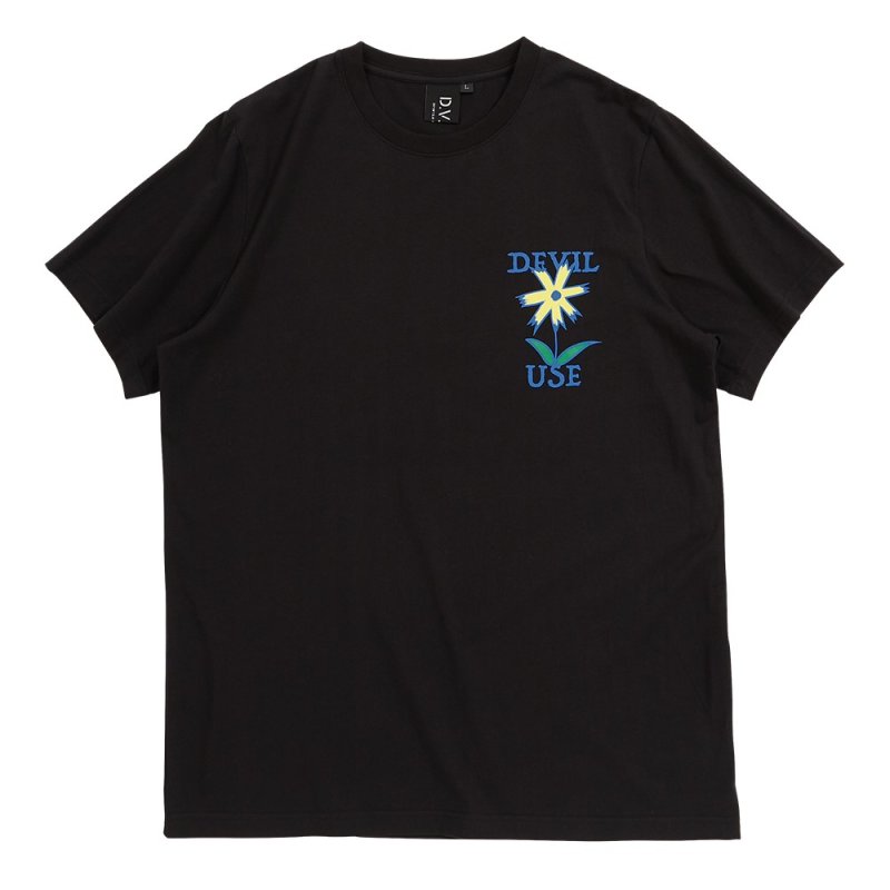 画像1: Deviluse (デビルユース) Prickly Flower T-shirts (Black) (1)