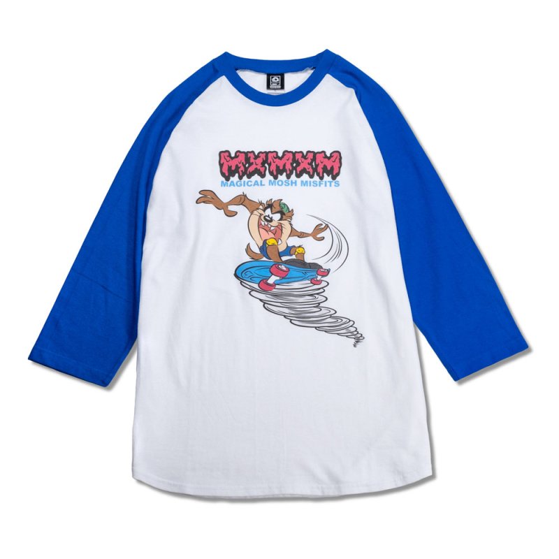 画像1: MxMxM（マモミ）LOONEY TUNES x MxMxM “MAGICAL MOSH TAZ” RAGLAN/-BLUE- (1)