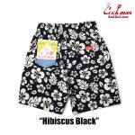 画像1: COOKMAN(クックマン)Chef Pants Short Hibiscus Black (1)