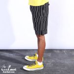 画像8: COOKMAN(クックマン) Chef Pants Short Cargo Stripe Black (8)