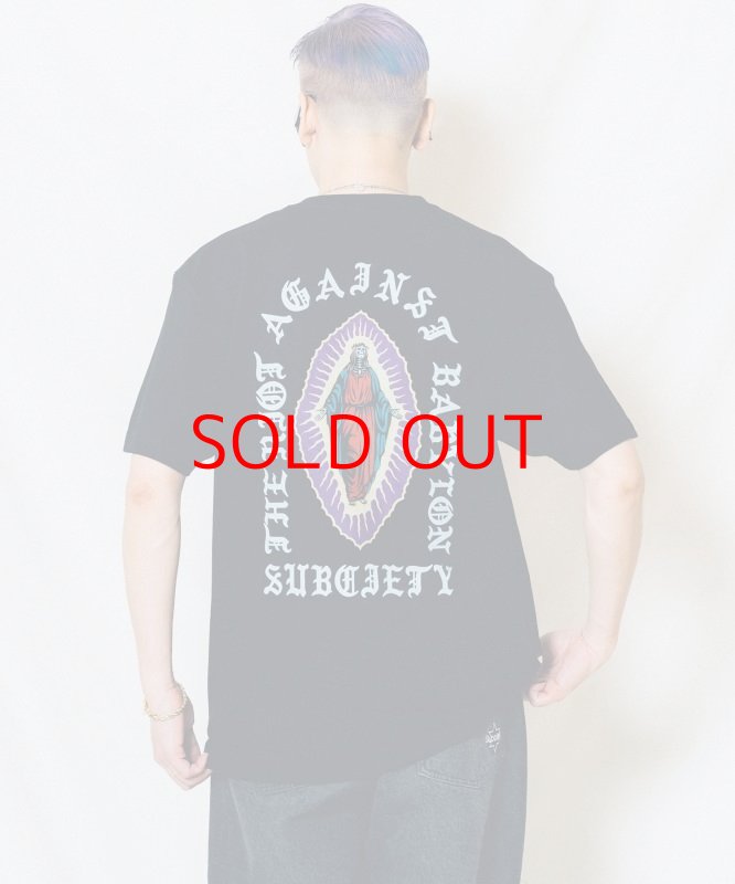画像2: SUBCIETY（サブサエティ）SKULL JESUS TEE /BLACK/WHITE (2)