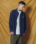 画像3: Subciety（サブサエティ）WOOL-LIKE LOOSE STRIPE SHIRT / NAVY (3)