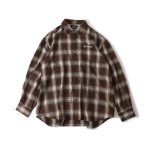 画像1: Subciety（サブサエティ）OMBRE CHECK SHIRT-THE BASE- / BROWN (1)