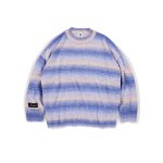 画像1: Deviluse (デビルユース) Border Knit Crewneck (Blue)  (1)