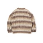 画像2: Deviluse (デビルユース) Border Knit Crewneck (Brown)  (2)