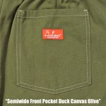 画像11: COOKMAN(クックマン)セミワイド Chef Pants Semiwide Front Pocket Duck Canvas Olive (11)