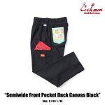 画像1: COOKMAN(クックマン)セミワイド Chef Pants Semiwide Front Pocket Duck Canvas Black (1)