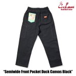 画像2: COOKMAN(クックマン)セミワイド Chef Pants Semiwide Front Pocket Duck Canvas Black (2)