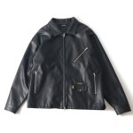 画像1: SUBCIETY（サブサエティ）Fake leather zip jkt (1)