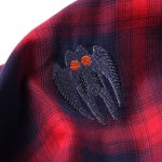 画像6: PUNK DRUNKERS（パンクドランカーズ）UMA刺繍シャツ(RED CHECK) (6)