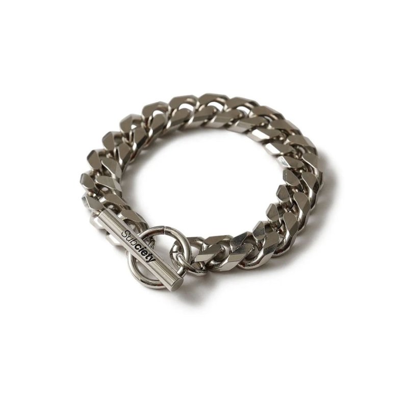 画像1: Subciety（サブサエティ）Bold chain bracelet (1)