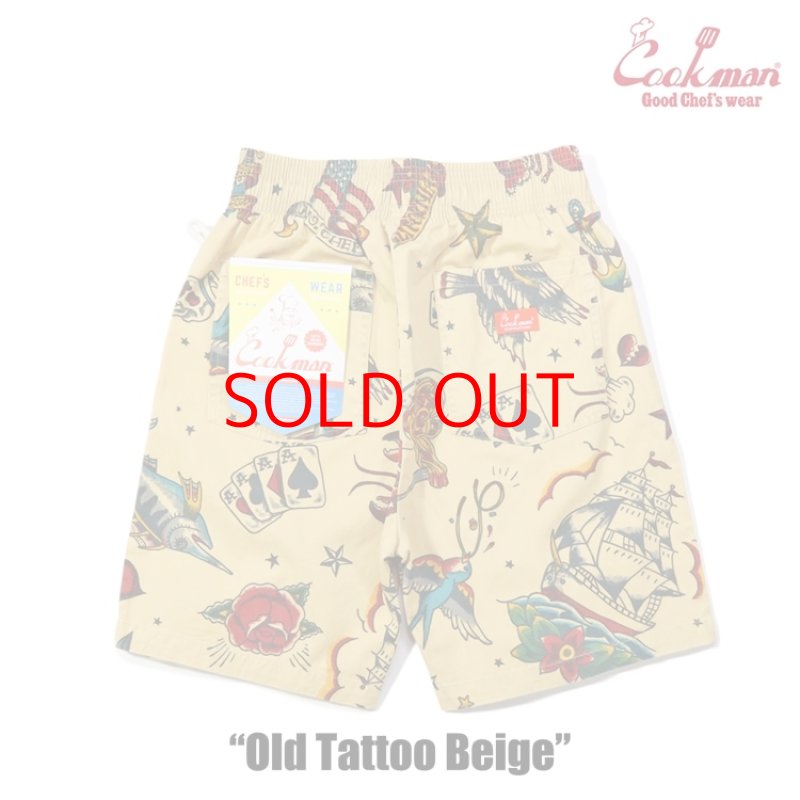 画像1: COOKMAN(クックマン)Chef Pants Short Old Tattoo Beige (1)