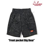 画像1: COOKMAN(クックマン) Chef Pants Short Front Pocket Big Bear Black  (1)