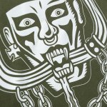 画像7: PUNK DRUNKERS（パンクドランカーズ）メタルロゴ刺繍TEE / OLIVE (7)