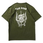画像1: PUNK DRUNKERS（パンクドランカーズ）メタルロゴ刺繍TEE / OLIVE (1)