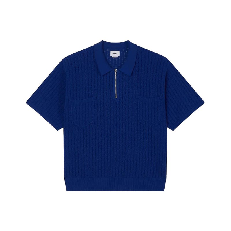 画像1: OBEY GRANT QUATER ZIP SHIRT (1)