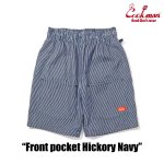 画像1: COOKMAN(クックマン) Chef Pants Short Front pocket Hickory Navy (1)