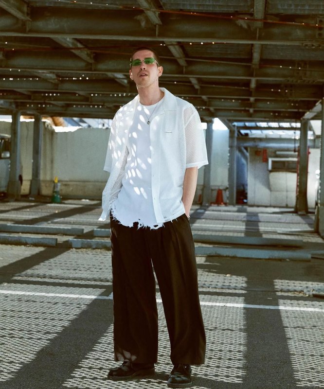 画像2: SUBCIETY（サブサエティ）Hexagonal mesh shirt (WHITE) (2)