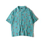 画像1: SUBCIETY（サブサエティ）Aloha shirt (GREEN) (1)