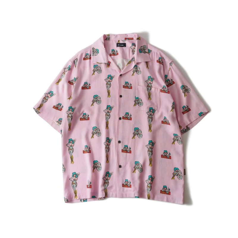 画像1: SUBCIETY（サブサエティ）Aloha shirt (PINK) (1)