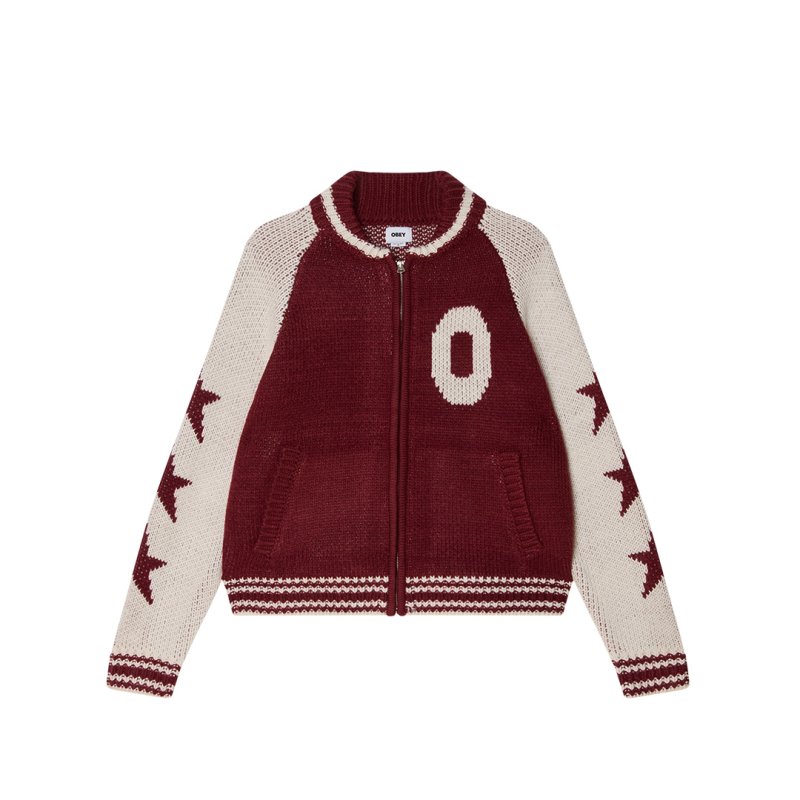画像1: OBEY(オベイ) INT. COWICHAN SWEATER -TAWNY PORT (1)