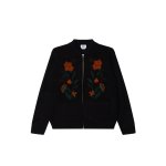 画像1: OBEY(オベイ) FLORAL ZIP CARDIGAN - BLACK (1)