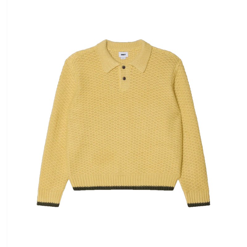 画像1: OBEY(オベイ) LORETO POLO SWEATER - STRAW MULTI (1)
