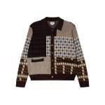 画像1: OBEY(オベイ) PATCHWORK CARDIGAN - BROWN MULTI (1)