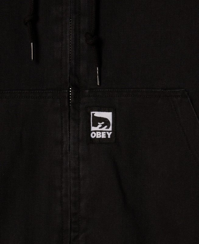 画像3: OBEY(オベイ)  RANDY ZIP UP HOOD - BLACK FADED WASH (3)