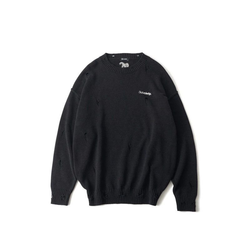 画像1: SUBCIETY（サブサエティ）Wash damaged knit (1)