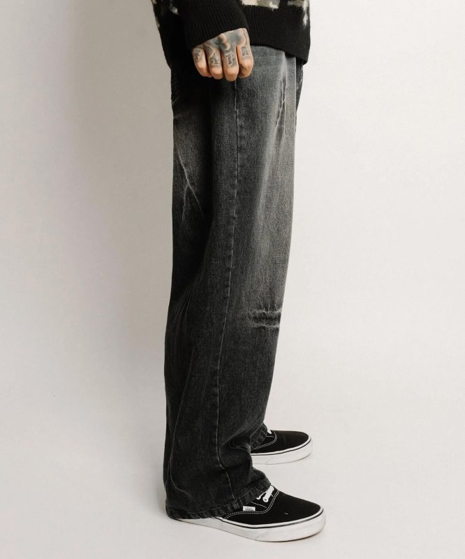 画像4: SUBCIETY（サブサエティ）Cobweb curved denim pants (4)