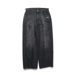 画像1: SUBCIETY（サブサエティ）Cobweb curved denim pants (1)