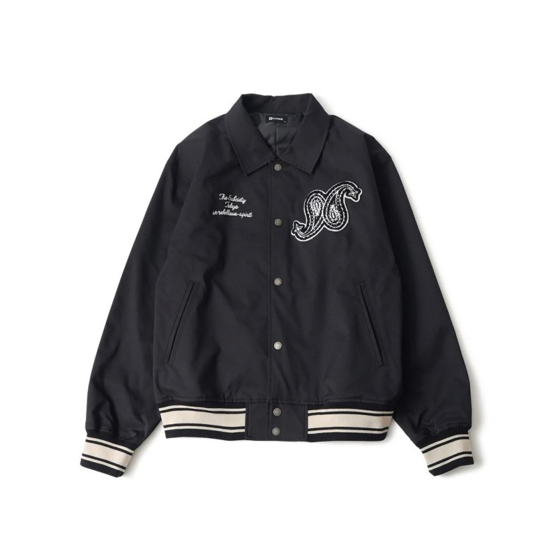 画像1: Subciety Light varsity jkt (BLACK) (1)