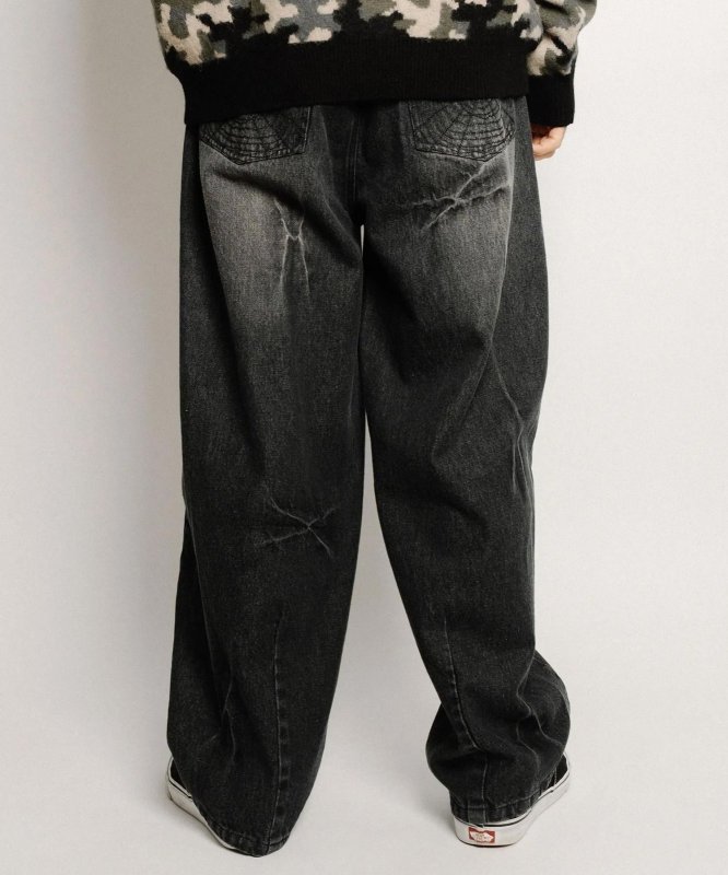 画像5: SUBCIETY（サブサエティ）Cobweb curved denim pants (5)