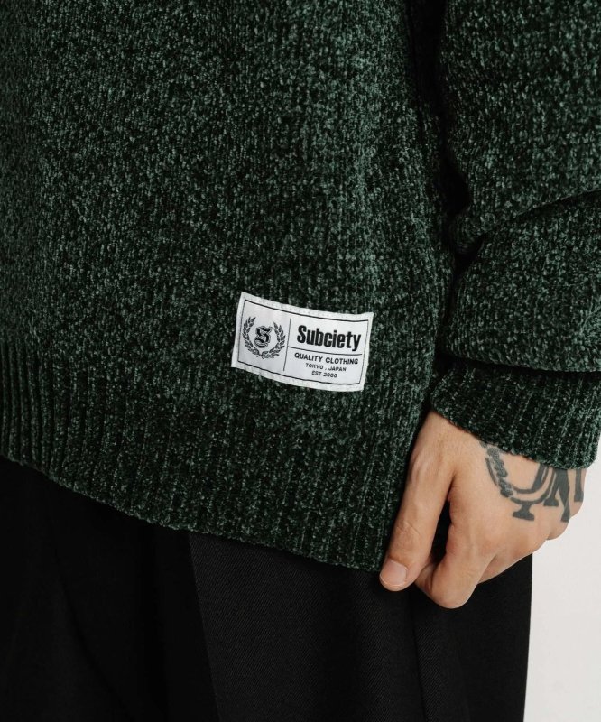 画像4: SUBCIETY（サブサエティ）Chenille arc knit -GREEN- (4)