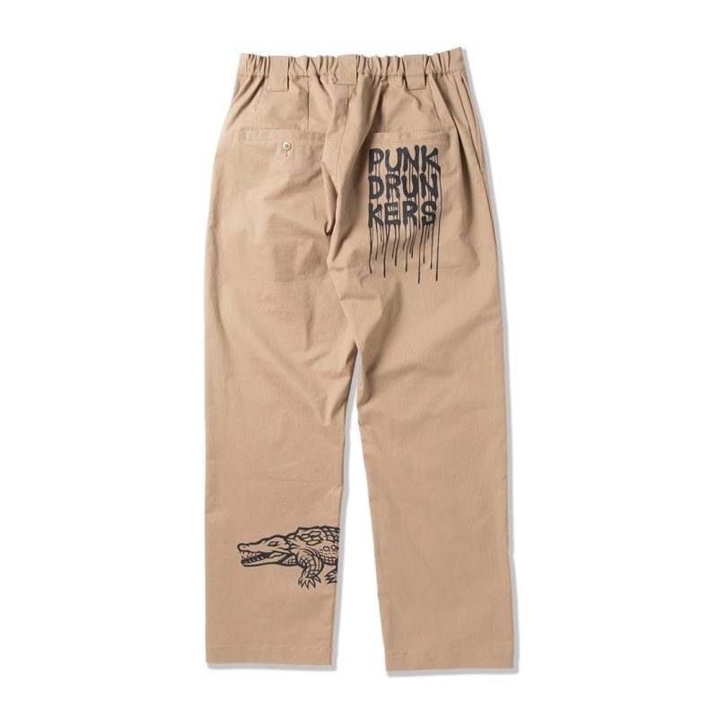 画像2: PUNK DRUNKERS（パンクドランカーズ）プリントいっぱいチノパン -BEIGE- (2)
