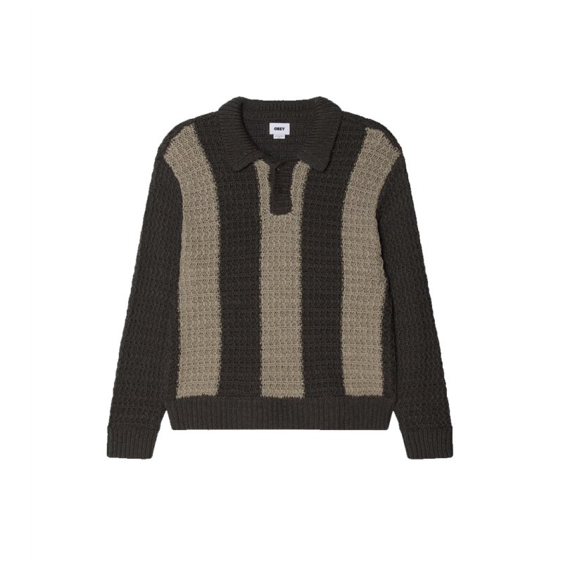 画像1: OBEY(オベイ) TEXTURED RUGBY POLO - CHIMERA MULTI (1)