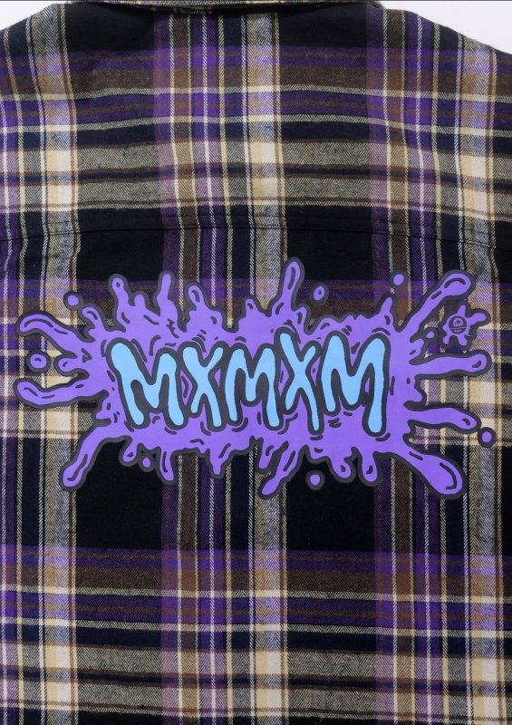 画像4: MxMxM（マモミ）MxMxM チグハグ NEL SHIRT (PURPLE) (4)