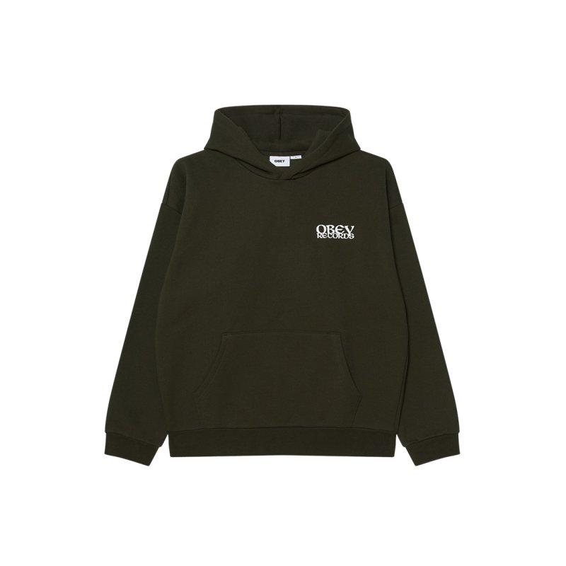 画像2: OBEY(オベイ) RECORDS EAR FADED HOOD -ROSIN- (2)