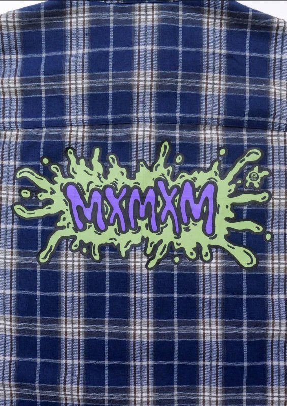 画像4: MxMxM（マモミ）MxMxM チグハグ NEL SHIRT (BLUE) (4)