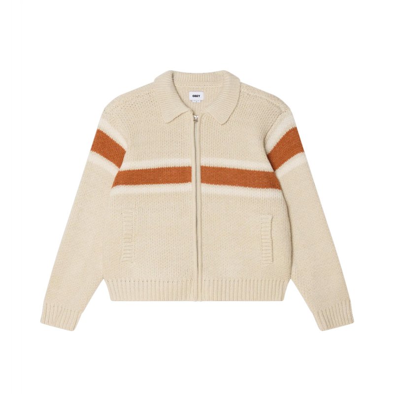 画像1: OBEY(オベイ) BERNARD ZIP UP SWEATER - BIRCH MULTI (1)