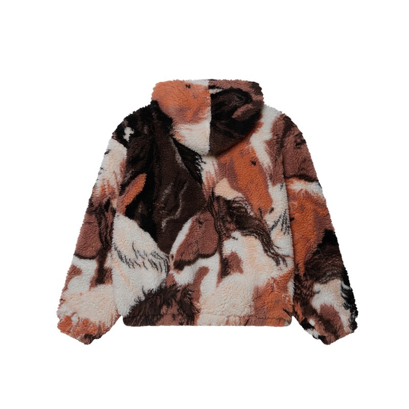 画像2: OBEY(オベイ) HORSES SHERPA JACKET - BROWN MULTI (2)