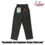 画像2: COOKMAN(クックマン)セミワイド Chef Pants Semiwide Herringbone Stripe Charcoal (2)